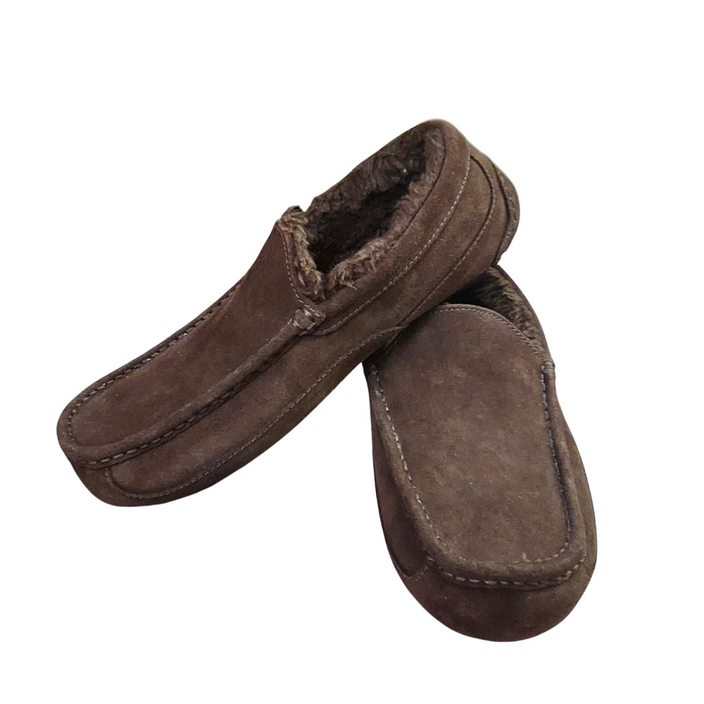 UGG Ascot Espresso Brown Suede Wool Lined Slippers Mens‎ 13 1101110